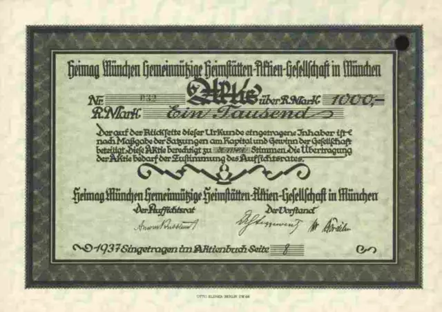 Heimag München Gemeinnützige Heimstätten 1937 Gagfah Weimar Otto Elsner Berlin