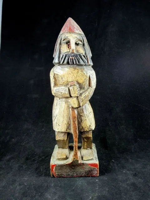 Vintage Hand Carved Wood Wooden Figure Statue Medieval Knight