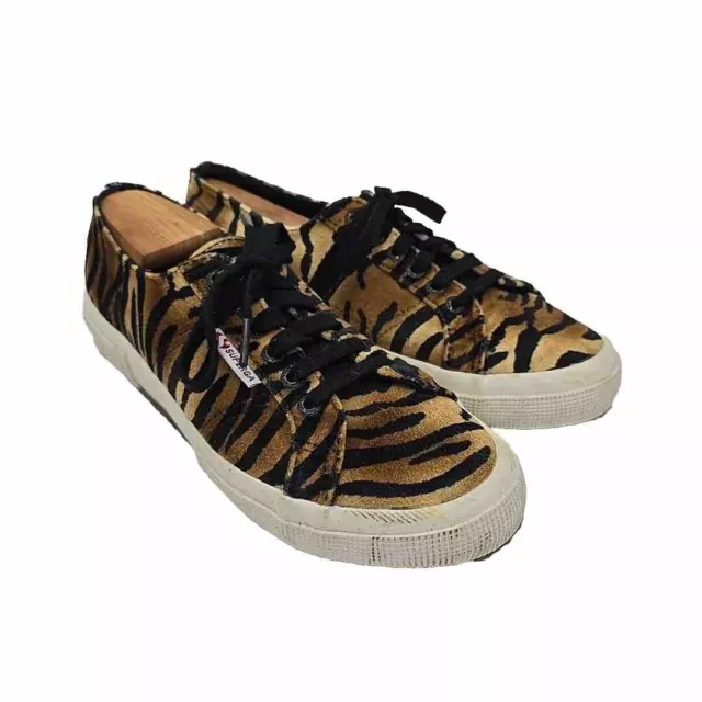 Women's Superga 2750 Fantasy Cotu Classic Tiger Stripe Fashion Sneaker W 9 M 7.5