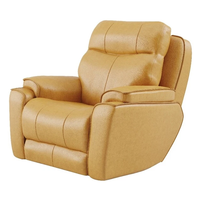 Southern Motion Showstopper Leather Power Headrest Rocker Recliner in Caramel