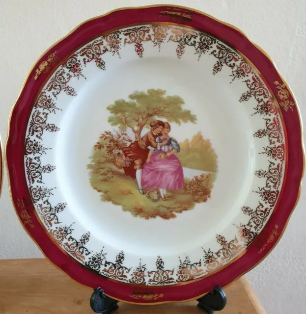 Vintage Limoges France Porcelain  Collectible Miniature Romantic Plates 2