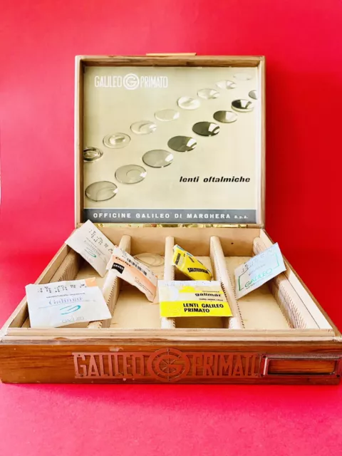🔴 rara scatola per lenti della Galileo Primato anni '40 per ottici oculisti
