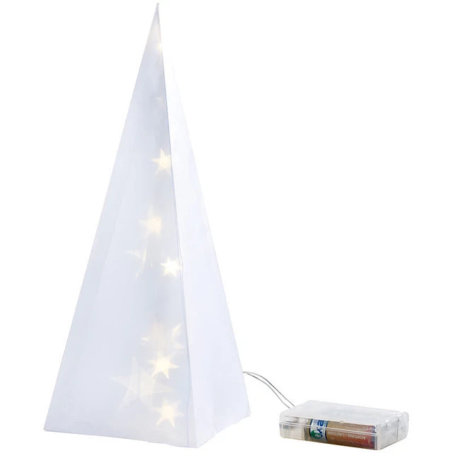 LED HOLOGRAMM FIGUR Weihnachtsdeko "Pyramide" mit HologrammEffekt und
