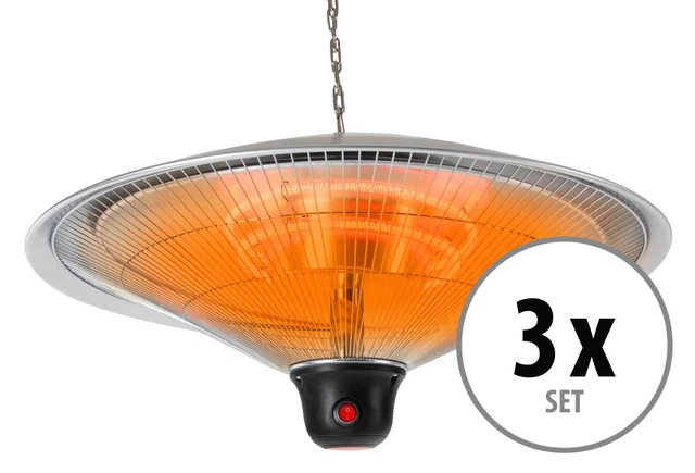3x 2000W Deckenheizstrahler Heizstrahler Heizpilz Wärmestrahler Infrarotstrahler