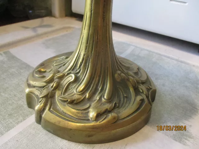 LAMPE A PETROLE ANCIENNE EMAILLEE EN BRONZE 19e/COLLECTION 3