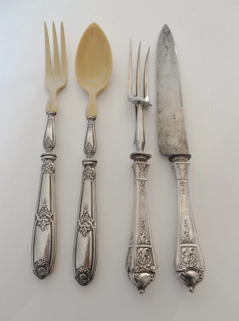 Service Couvert Gigot dans Ecrin avec Manche en Argent Fourré (10-28/A1-65 Service Couvert Gigot dans Ecrin avec Manche en Argent Fourré (10-28/A1-65