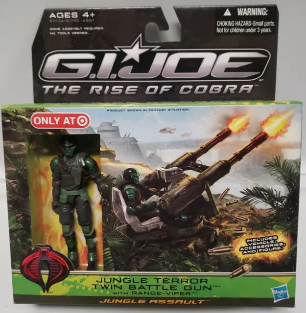 GI Joe Rise Of Cobra Exclusive Jungle Terror Twin Battle Gun w/ Range-Viper