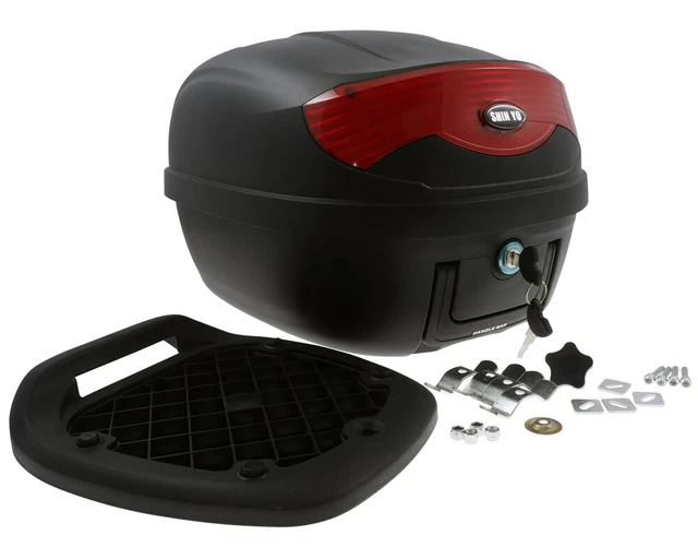 Topcase SHIN YO VENEZIA, noir, 29L avec plaque de montage, avec poignée