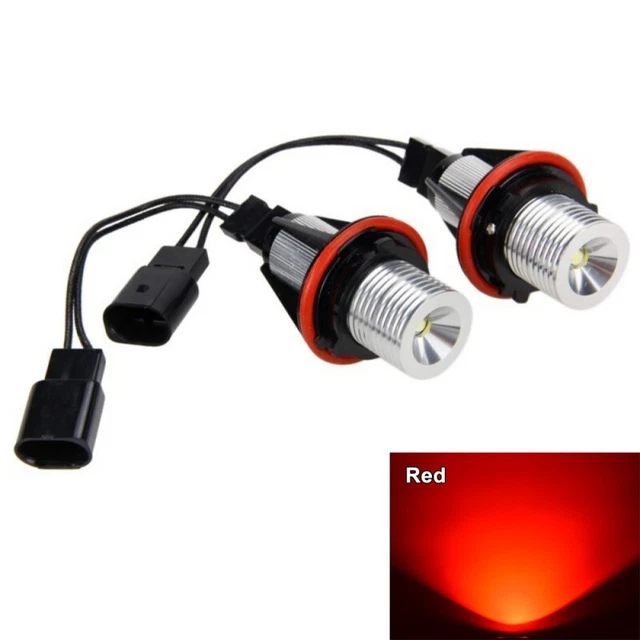 Coppia Anelli LED Angel Eyes Lampadine Rosse per BMW E39 01-03 E63 E64 04-07 E83 07-10