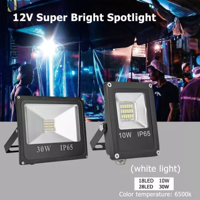 fr IP65 Waterproof LED Flood Light 12V 10W/30W 6500K Outdoor Wall Projector Floo