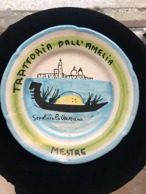 Piatto Del Buon Ricordo - Trattoria Dall'amelia - Mestre Old Plate