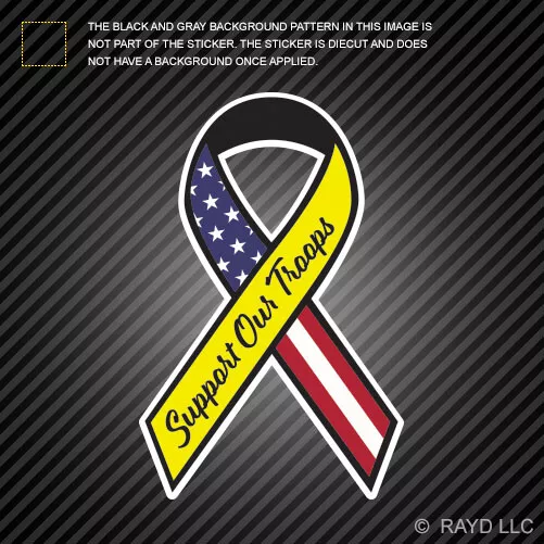 Support Our Troops Ribbon Sticker Die Cut Vinyl support military armed forces