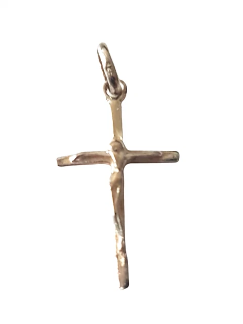 Pendentif Croix En Argent Massif Ancien - Début 1900 - Style Chapelet Ou Bijou Vintage - Occasion - Voir Photos