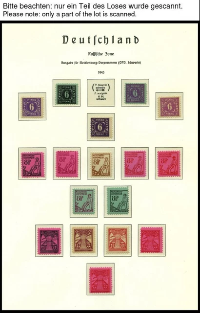** Grundstocksammlung SBZ mit guten mittleren Ausgaben, u.a Block 6