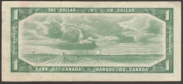 1954 CANADA DOLLAR RADAR NUMBER 0056500 BEATTIE & RASMINSKY P # 74b / BC 29c VF+ 2