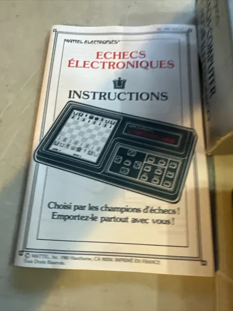Computer Chess Électroniques Boîte Mattel Rare Vintage 3