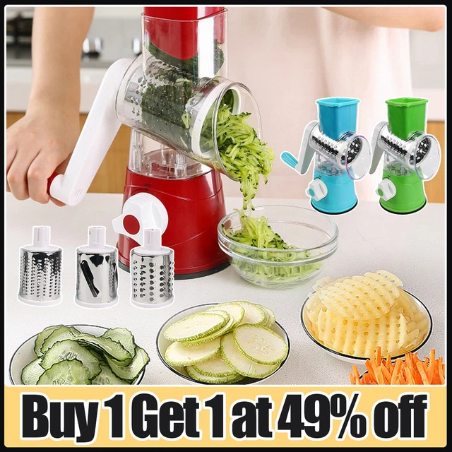 Rotary Cheese Grater Hand Crank Stainless Steel Vegetable Food Chopper Shredder