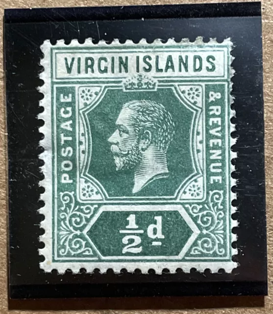 1913 Brit. Virgin Islands KGV 1/2d Stamp | SG #69 Mi #35a Sc #38 | MHH With Thin