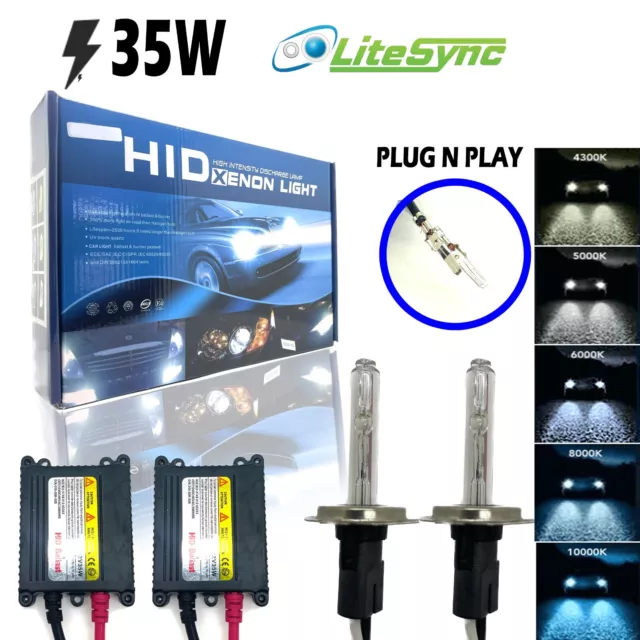 35W H7 H7R Xenon HID Conversion Kit Slim Balast Bulbs For VW Golf Mk4 Gti