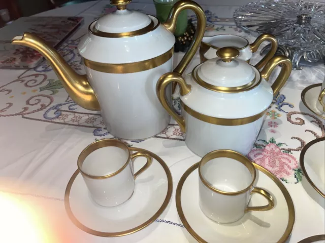 Les Cuisinautes - Service à thé/café en porcelaine et liseret doré