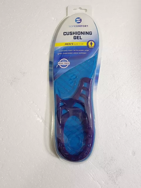 Plantillas de gel de amortiguación SofComfort confort soporte para arco un par para hombre talla 7-13