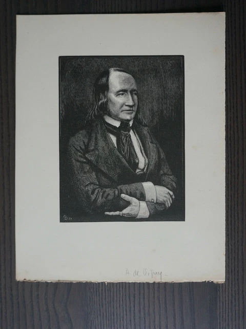 Bornet Paul (1881-1968) - Portrait Of Alalfred De Vigny - Proof On Yard - Xxth