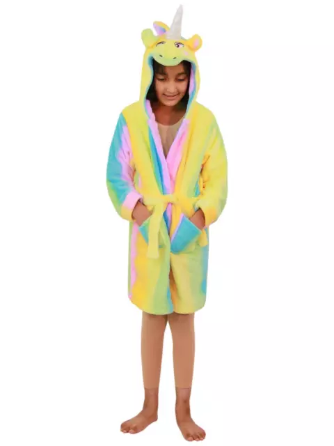 A2Z 4 Kids Super Mou 3D Animal Unicorn Arcenciel Capuche Peignoir Pansement Robe