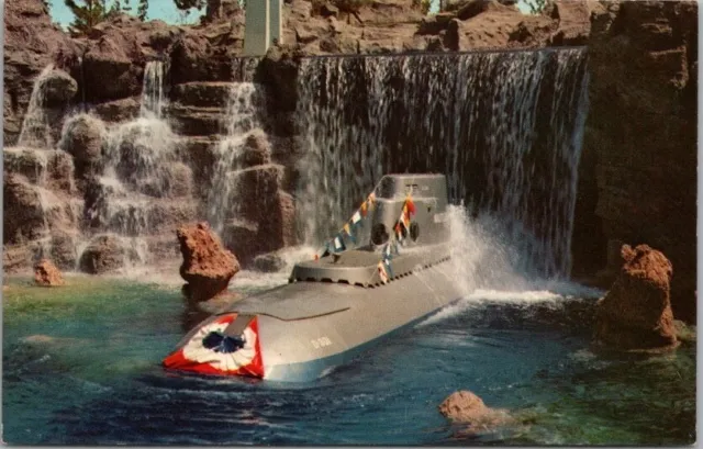 Vintage DISNEYLAND Anaheim CA Postcard "SUBMARINE FALLS" Tomorrowland E-8 Unused