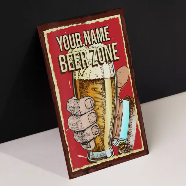 Personalisierte Bierzone - A4 Metallschilddruck - Rahmenoptionen verfügbar 3