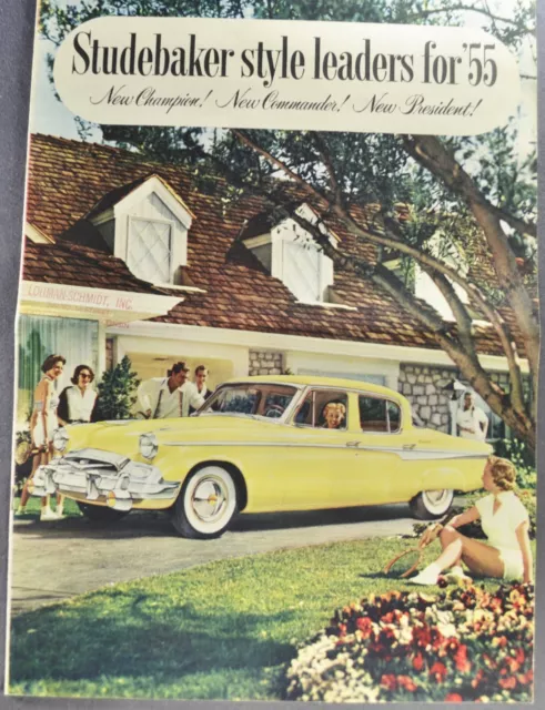 1955 Studebaker Early Brochure President Commander Champion Excellent Original