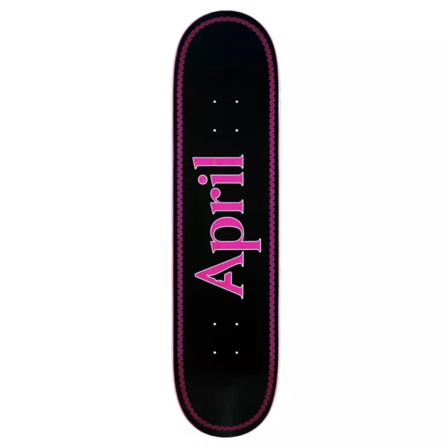 April OG Logo Helix Pink On Black 8.0 Skateboard Deck