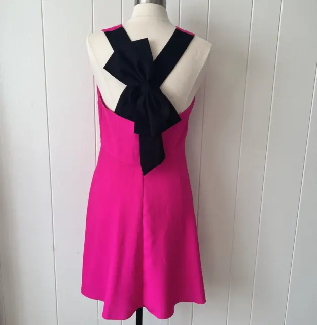 CeCe Hot Pink Sleeveless Fit & Flare Dress Size Women's 12 Large Bow Tie Dress