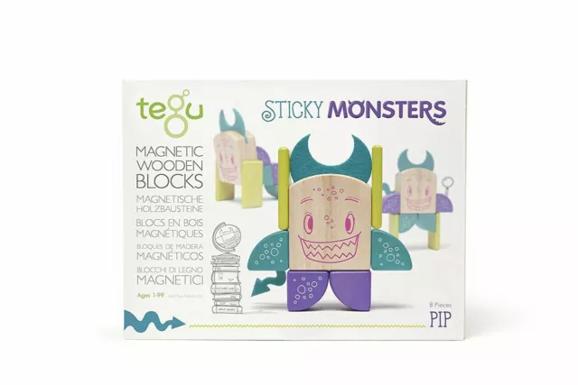 Tegu Magnetic Wooden Blocks - Sticky Monsters Pip