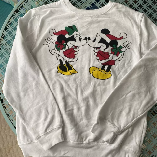 disney mickey and minnie womens size small Christmas sweatshirt