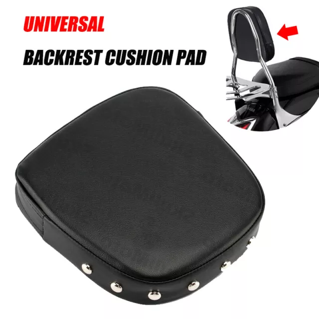 Black Motor Backrest Sissy Bar Cushion Pad Set For Harley Honda Suzuki Universal