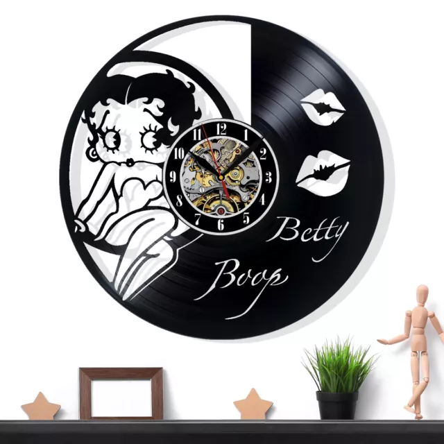 Betty Boop Vinyl Record Wall Clock Gift Surprise Ideas Friends Birthdays Decor
