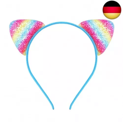 Ears Headband Katzenohren Stirnband,10 Stücke Haarreifen mit 3