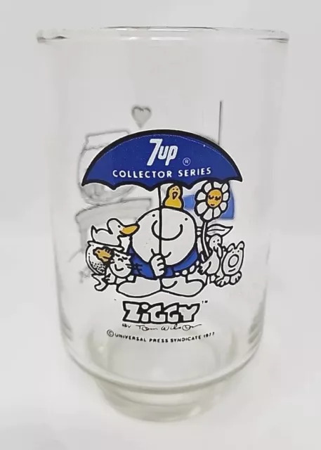 1977 Ziggy Tom Wilson 7UP Collector's Series Glass Blue MS1