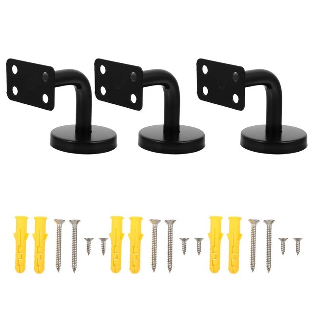 3 piezas Soporte Para Reposabrazos Acero Inoxidable Escaleras Pasillo Hardware Negro