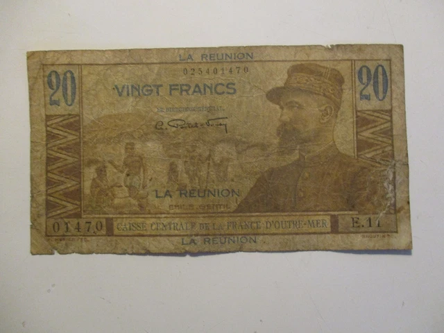 La Reunion 20 Francs Rare!! (P456)