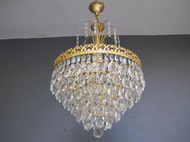 Antique Vintage Bohemian | Crystals Chandelier Ceiling Lamp French lamp 1950