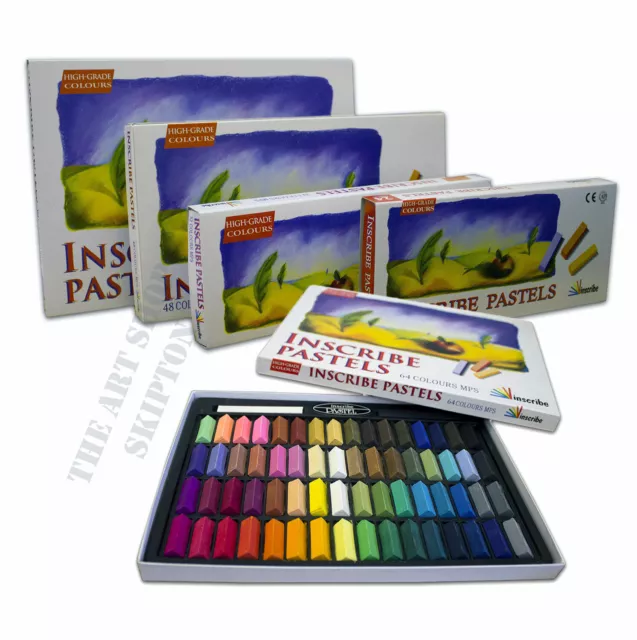 Inscribe Soft Pastels in packs of 24/32/48/64 Artist Sets Assorted Colours