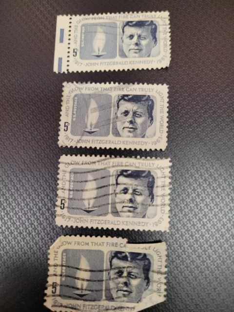 John F. Kennedy Eternal Flame Used US 5c Stamps 1964 Lot 4