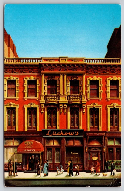 New York City NY Luchows Famous Restaurant Streetview DB Cancel WOB Postcard