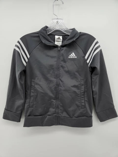 adidas XS (7) Full Zip High Neck Stripe Accented Track Jacket