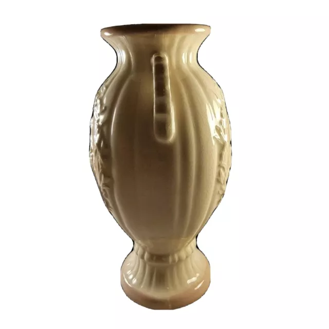 ** Vintage Two Handle Vase Jasperware Rococo Style Urn White & Pink B-14