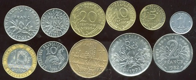 LOT   nos  FRANCS  la série de 11 pieces   ( 4 )
