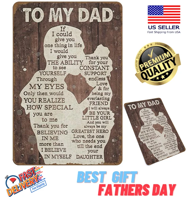 Fathers Day Gift Print Dad Ceramic Wall Art Novelty Decor 8x12'' Vintage Retro