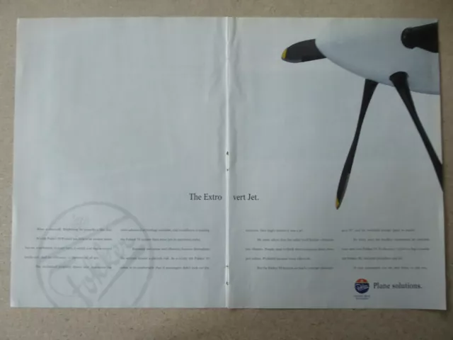 10/1995 Pub Fokker Aircraft Amsterdam Holland Fokker 50 70 Regional Airliner Ad