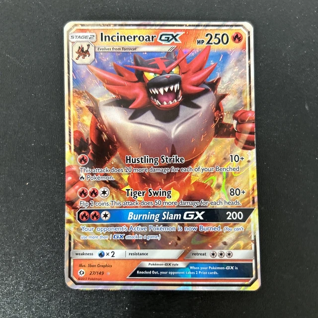 Incineroar GX 27/149 - Sun & Moon - Ultra Rare Holo Pokémon Card SH3/1